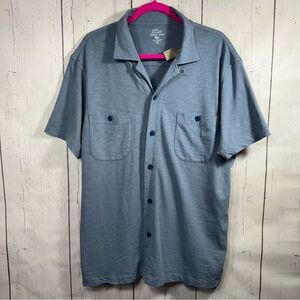 J Crew Mens Knit Goods Garmet Dye Slub Cotton Button Down Pockets Casual Soft